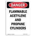 Signmission Safety Sign, OSHA Danger, 10" Height, Flammable ACETYLENE And Propane, Portrait OS-DS-D-710-V-2053